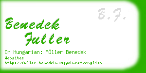 benedek fuller business card