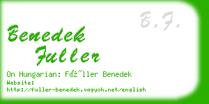 benedek fuller business card